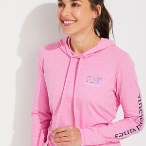 NWT VINEYARD VINES Edgartown Long Sleeve Hoodie Tee Shirt Raspberry Size Large